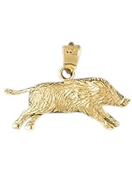 Dazzlers Solid 14k Gold Boar Charm Pendant Available in three colors from jewelsberry (weights: 2.0 grams only)