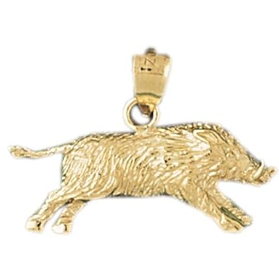 Cheap Girls Jewelry Dazzlers Solid 14k Gold Boar Charm Pendant Available in three colors from jewelsberry (weights: 2.0 grams only) For Sale