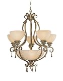 Vaxcel USA VECHU008TZ Versailles 8 Light Chandelier Lighting Fixture in Bronze - Glass