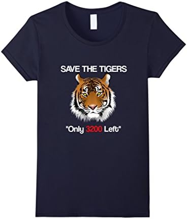 Women's SAVE The Tiger Shirt | Earth Day Animal Rights Clothing Small Navy