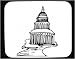Mouse Pad with black and white, road, dome, Washington D.C., capitol, columns, structure, cupola, architecture, monument, building