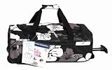 Frenzy, Wild Flower, world's lightest ultra light flight bag carry on wheeled luggage holdlall, fits 55x 40 x20cm ryan air/easy jet - only 1kg, 53x29x20cm exact dimension, 29L capacity (Black)