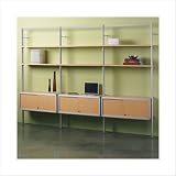 Peter Pepper Envision 84 H 1 Add-On Section Storage System with 1 Credenza and 2 Shelves MS1A-1C-X Shelf Finish: Cool Grey Laminate, Credenza Finish: Natural Maple Melamine