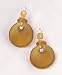 Amber Recycled Ghana Glass, Circular Bead Earrings
