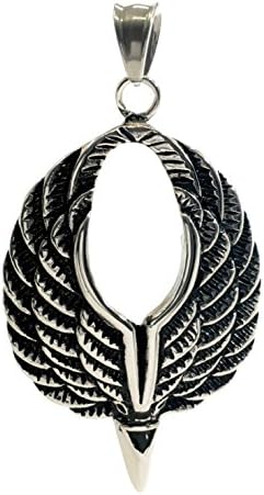 Swept Guardian Angel Wings Large Pendant in Silver Tone for Men or Women 2.25 Inches