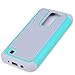 LG K8 Case, LG Escape 3 Case, LG Phoenix 2 Case, NOKEA [Shock Absorption] Hybrid Armor Defender Protective Case Cover for LG Escape 3 / LG Phoenix 2 / LG K8 (Grey Mint)