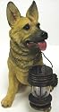 German Shepherd Outdoor Statue Solar Light Garden Dog