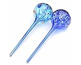 SUNVP 手吹きガラス鉢植簡易給水器 給水番(8.5cm*30cm　2色セット)