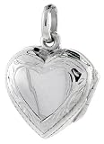 Small Sterling Silver Hand Engraved Heart Locket, 5/8