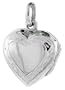 Small Sterling Silver Hand Engraved Heart Locket, 5/8 in. (16mm) Wide and 5/8 in. (16mm) Tall