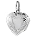 Small Sterling Silver Hand Engraved Heart Locket, 5/8 in. (16mm) Wide and 5/8 in. (16mm) Tall