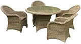 Li-Lo Mercury Round Dining Set (5 Piece Garden Furniture Set - 4 Chairs with Cushions, Table)