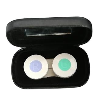 BLACK CONTACT LENSE CARRYING CASE W/INTERIOR MIRROR