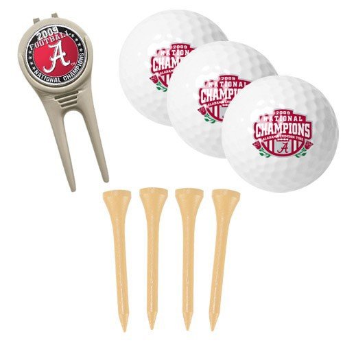 Alabama Crimson Tide 2009 Bcs National Champions 3-pack Of Golf Balls With Cap Clip
