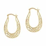 Vintage Vermeil (24K Gold over Sterling Silver) D Cut Filigree Oval Earrings
