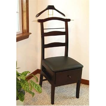 Manchester Chair Valet with Drawer & Contured Wide Shoulder Jacket Hanger