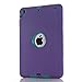 Ipad Mini Case, H&T(TM) Unique Silicone Design Soft Ipad Mini 3 In1 Hybrid Shockproof Protective Cover Case for Apple Ipad Mini 3/ 2/ 1 (Purple)