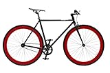 Pure Fix Cycles Echo Fixed Gear Single Speed Urban Fixie Bike, 61cm/Extra Large, Black/Red
