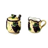 Sugar and Creamer 2pc Set Grape 3-Dimentional Tuscany