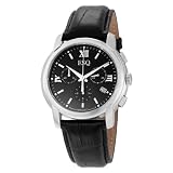 ESQ by Movado Men's 7301354 Muse Chronograph Black Leather Silver-Tone Watch