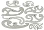 Alvin & Co. FC88 FRENCH CURVE SET, 8 piece set