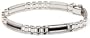 14k White Gold RR Link Bracelet w/ Onyx Bars, 8.25"