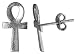 Tiny Sterling Silver Ankh Stud Earrings