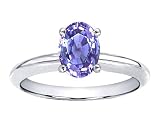 1.00 cts Genuine Purple Sapphire Solitaire Engagement Ring - 14kt White or Yellow Gold