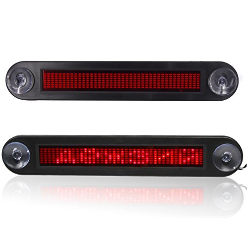 NENRENT DC 12V Car LED Programmable showcase Message Sign Scrolling Display Lighting Board with Remote (Red)