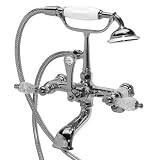 American Bath Factory F1-1120-CH-F9-9300-KL-CH F1-1120 Wall Mount Bathtub Faucet, Krystal Lever Hand