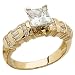14Kt Yellow Gold Minitower Diamond Engagement Ring (Center stone is not included)