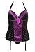 Torrid Plus Size Black and Purple Zebra Bustier and G-String Set