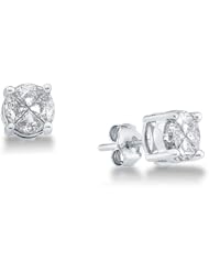 1.0 cttw. Diamond Pie Cut Earrings 14K Yellow Gold
