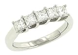 5 Stone Princess Cut Trellis Diamond Band 1.00cttw