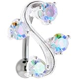 TOP MOUNT Aurora GEM VINE Belly Ring