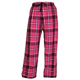 Romance Red glitter sparkle tartan plaid check tie cord flannel cotton pants for lounging, sleep, sports. Unisex relaxed fit, available in 3 Youth sizes