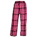 Romance Red glitter sparkle tartan plaid check tie cord flannel cotton pants for lounging, sleep, sports. Unisex relaxed fit, available in 3 Youth sizes