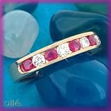 14K Channel Set Ruby & Diamond Band