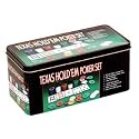 Texas 200 Piece Hold'em Poker Set With 200 Chips, Poker Mat, 2 x Sets of Playing Cards, 1 x Small Bl
