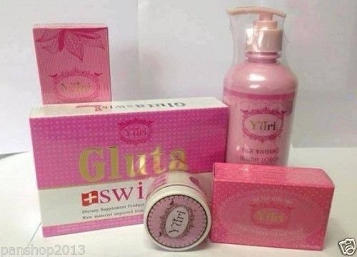 5xYuri Set Whitening Body Cream,Glutathione,Whitening Soap, Whitening body cream