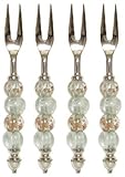 Decorative Shrimp Fork with Glass Bead Handle Set of Four