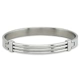 41QJdkqt7BL. SL160  Polished Stainless Steel Bangle by Aston Brown