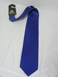 Men's 100% Silk Necktie- Flat Blue Solid Color/No Design
