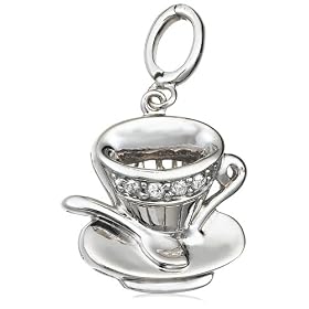 Buy Sterling Silver 1 10 CTTW Diamond Tea Cup Charm by Amazon.com Collection