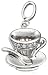 Sterling Silver 1/10 CTTW Diamond Tea Cup Charm