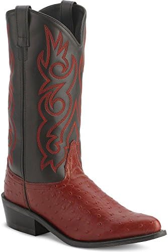 Men's Fancy Stitched Ostrich Print Cowboy Boot Pointed Toe - Vcm9022