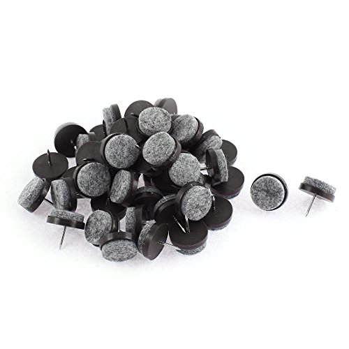 uxcell&reg; Furniture Feet Antislip Felt Pad Nail Protector 22mm Dia 50pcs Brown