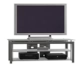 Grey Metallic with Chrome Flat Panel TV Stand Platinum Mist Collection by Bush Office Furniture - VS