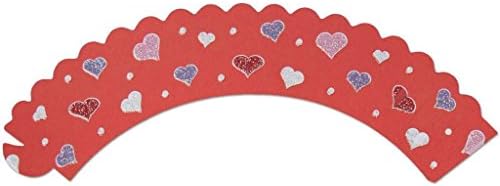 EuroQuest Imports Deco Cupcake Wraps with Sweet Hearts Design, 12-Pack