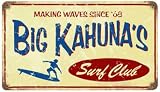 retro metal outdoor furniture-Big Kahuna Surf Club Sign